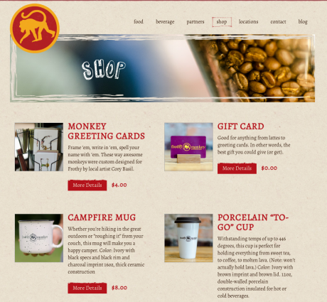 frothy monkey - shop Frothy Monkey Shop Page