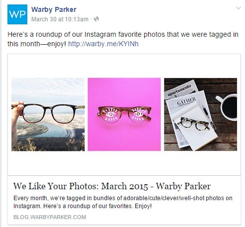 Warby Parker User Generated Content Example